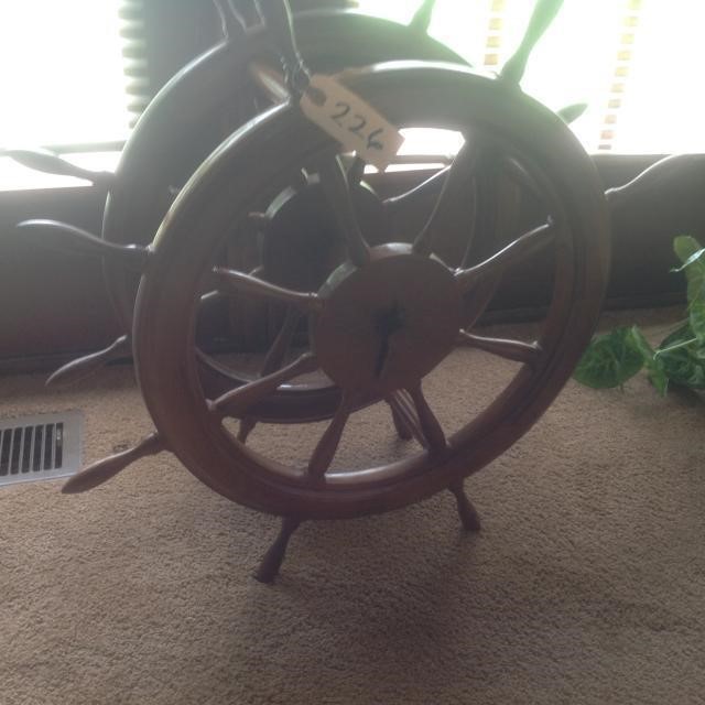 wooden spinning wheel