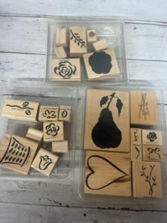 Lot of wooden stamps