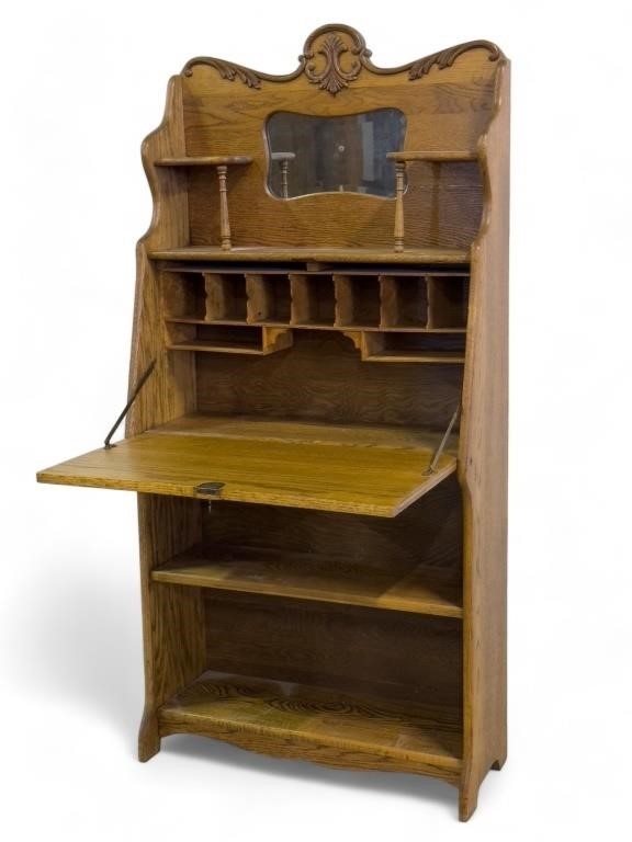 Oak Book Shelf Desk C.1910