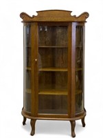 Bow-Front Curio Cabinet, C 1910