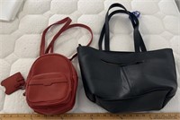 Black Handbag & Small Backpack Purse