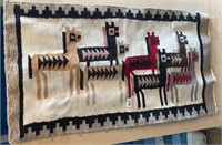 Hand Made Wool Llama Wall Hanging, 36" x 20"