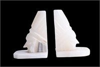 Marble Native American / Southwest Style Bookends
