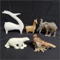 Group of animal figurines one marked Hankyu
