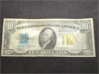 1934-A $10 Silver Certificate US paper money