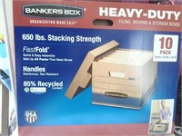 NEW BANKERS BOXES OF 10 NEVER OPENED