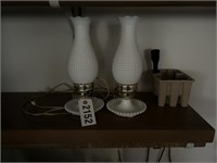 Milk glass lamps