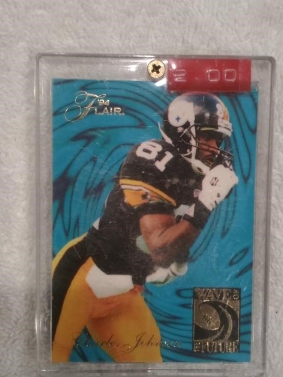 94 CHARLES JOHNSON NFL TRADING CARD IN GLASS CASE