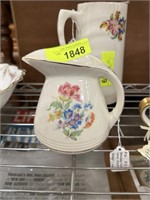 VTG POTTERY PITCHER W DECAL