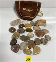 Crown Royal Bag o Rocks Polished Tumbled Natural