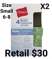Lot of 2 Boys Hanes Underwear 4 Pack Small $30