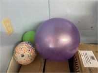 3 rubber bouncey balls (2 are 6 ") ( 1 is 12")