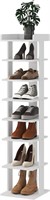 Vertical Shoe Rack, Tall Skinny Wooden Shoe Shelf