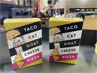 2 taco, goat, cheese , pizza card games