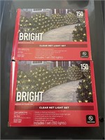 2 boxes of clear net christmas lights, 4ft x 6ft
