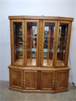 Arcese Brothers Lighted Oak China Cabinet