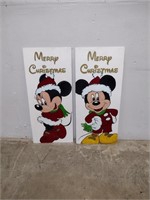 Mickey & Minnie Wood Xmas Decor