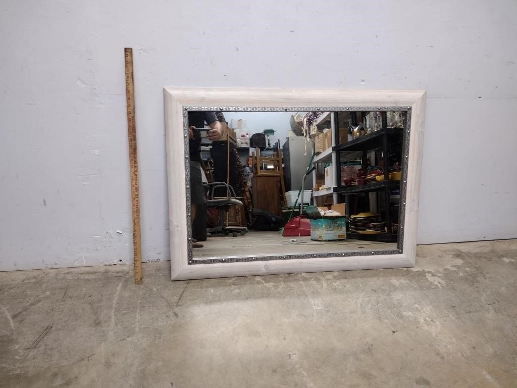 Whitewash Framed Wall Mirror
