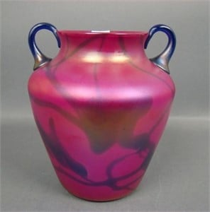 1920's Fenton Karnak Off Hand Heart & Vine Vase