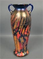 1920s' Fenton Mosaic Handled Art Glass Vase