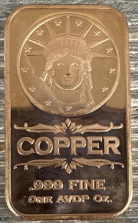 One Ounce Copper Bar