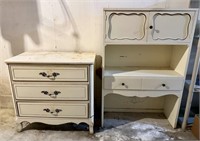 Vintage 3 Drawer Cabinet with Hutch Top AS-IS -
