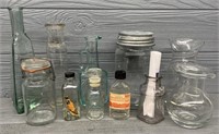 (11) Antique Glass Bottles