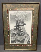 Framed Navy Seal Art by Dick Kramer
