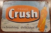 Metal Orange Crush Sign