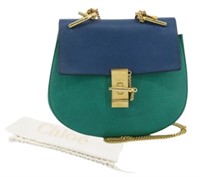 Chloe Blue & Green Chain Shoulder Bag