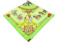 Hermes Green Detailed Scarf