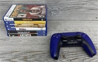PS5 Controller & Game w/ (5) PS4 Games