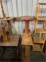 (5) Wood Plant Stands