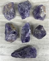 (7) Natural Amethyst Gemstones