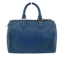 Louis Vuitton Blue Epi Speedy 30 Bag