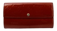 Louis Vuitton Red Verni Long Wallet