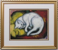 WHITE CAT GICLEE BY FRANZ MARC