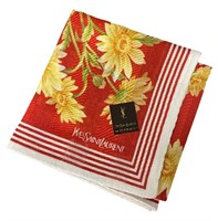 Yves Saint Laurent Red & Yellow Floral Scarf