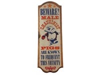 Vintage Male Chauvinist Pigs Bar Saloon Sign