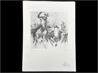 R.H. Palenske "Cowpunchers" Etching Print