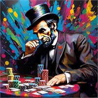 Lincoln Poker Face 1 Hand Signed by Charis
