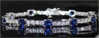 Beautiful 15.00 ct Sapphire & White Topaz Bracelet