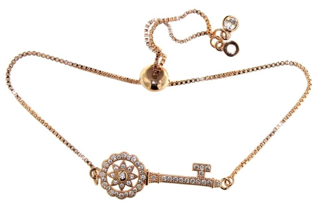 Rose Gold Antique Style Key Bracelet