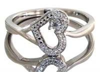 Beautiful Diamond Accented Heart Ring
