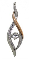 10kt Rose Gold & Sterling Silver Diamond Necklace