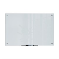 U Brands Glass Dry Erase Board, 35"x23", White