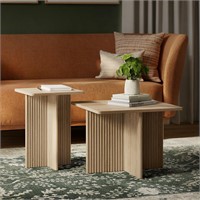 Square Fluted Nesting Coffee Table - Low Profile 2