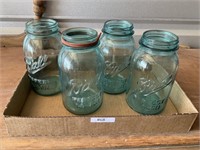 Vintage Ball blue quart canning jars