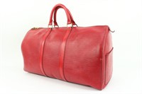 Louis Vuitton Red Epi Leather Keepall 50 Duffle