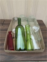 Misc glass bottles & vases